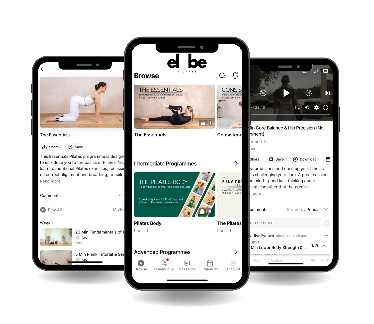 el  be Pilates app usage